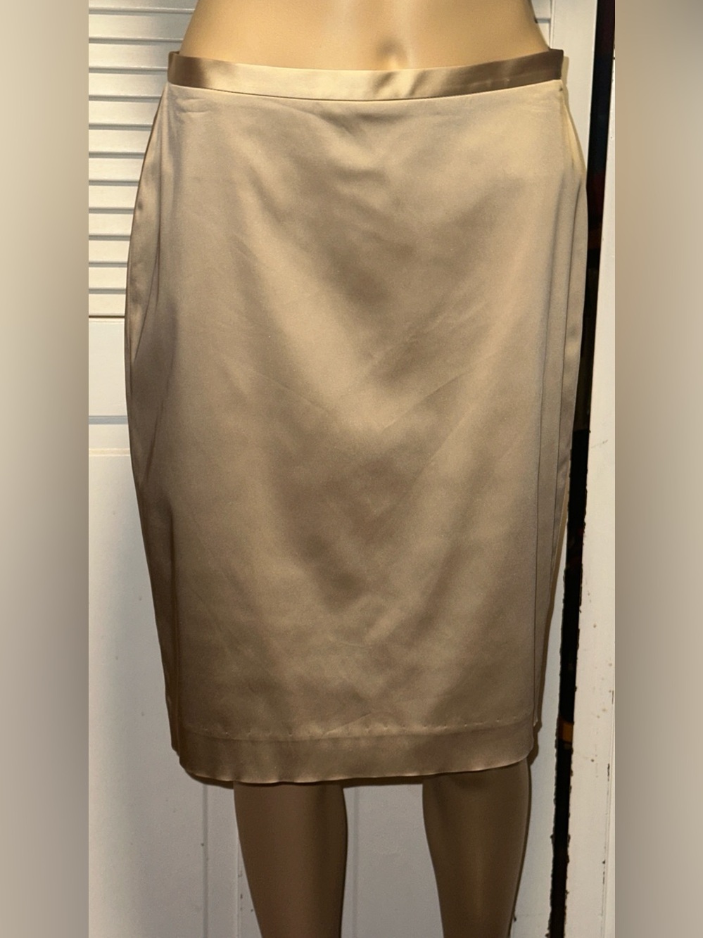 Sutton Studio Satin Pencil Skirt Champagne Beige Women’s 6